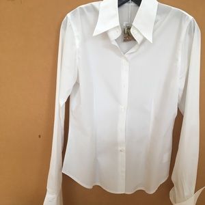 White button down shirt with french cuffs